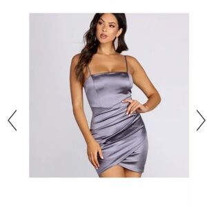 Windsor Charcoal Mini Dress with Spaghetti Straps